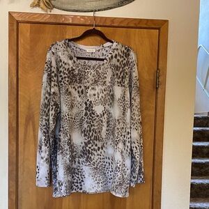 Chic Animal Print Long Sleeve Blouse